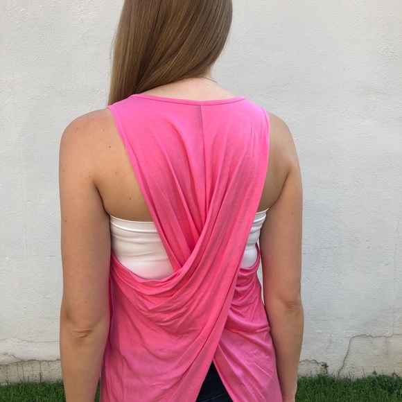 RILLER & FOUNT Pink Cross Back Sleeveless Top - Picture 6 of 6